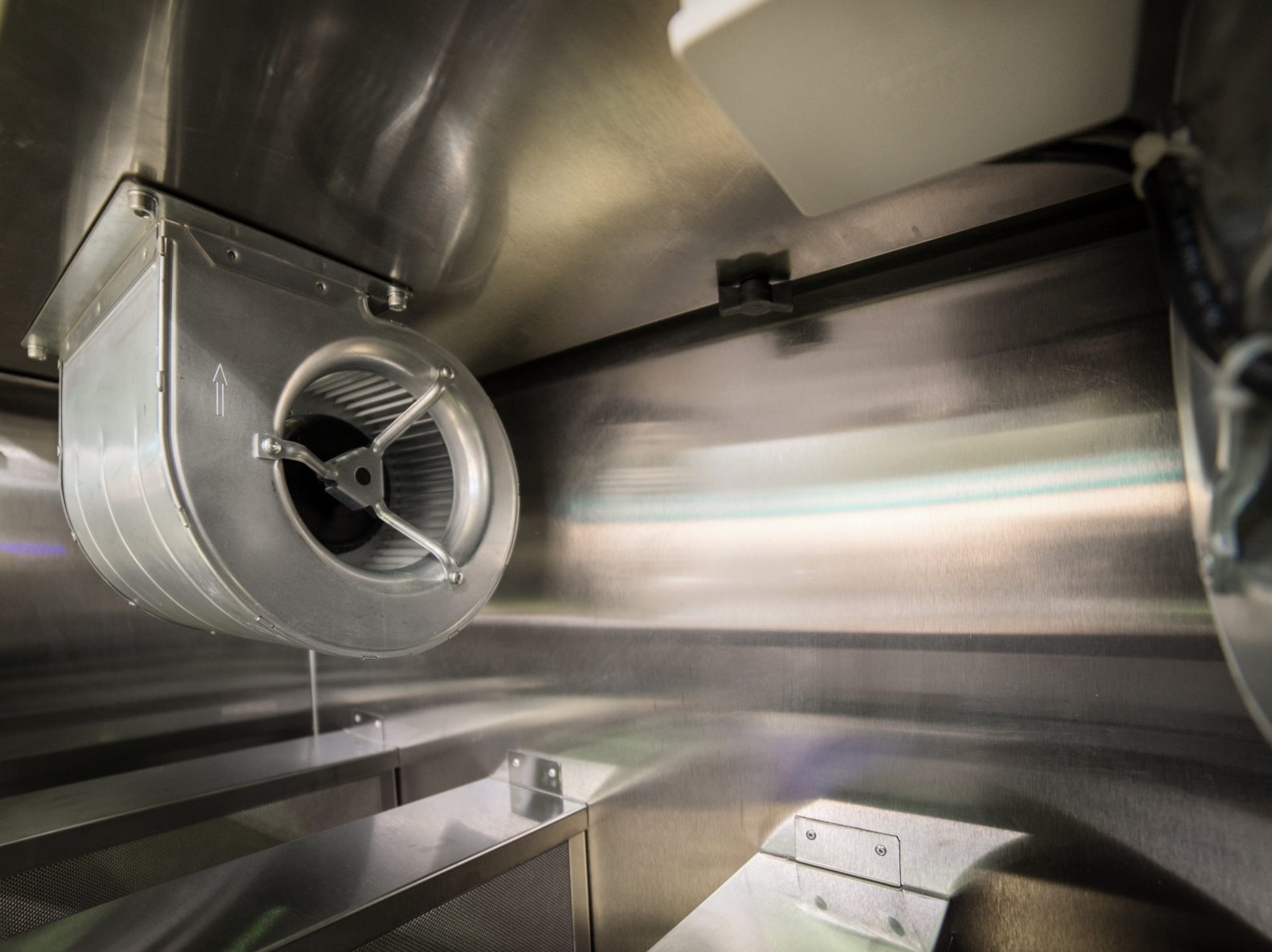 Industrial fan. Climatic and ventilation technology. Abstract industrial background.